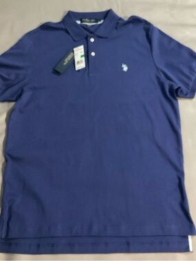 U.S. Polo Assn. Navy Short-Sleeve Polo with Contrast Logo